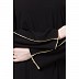 Black Casual abaya with Golden piping at sleeves